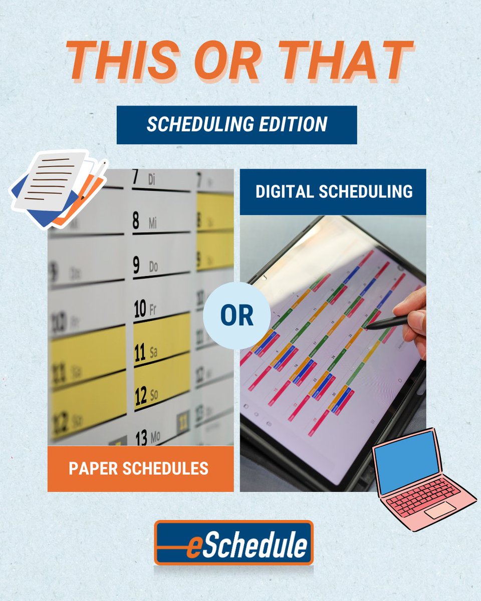 goeschedule's tweet image. Paper vs. digital—only one keeps every shift on track. 💻 

Which side are you on? 👇

#eSchedule #SchedulingSoftware #PublicSafety #EMS #Firefighters #Police #Dispatchers #ShiftWork #WorkforceManagement #FirstResponders #TimeManagement
