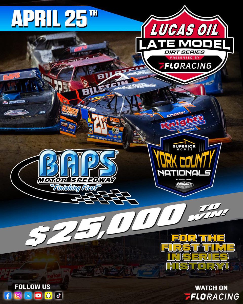 Lucas Oil Invades Baps with $25,000 to win race! 

Full Press Release
bapsmotorspeedway.com/press/2025/art…