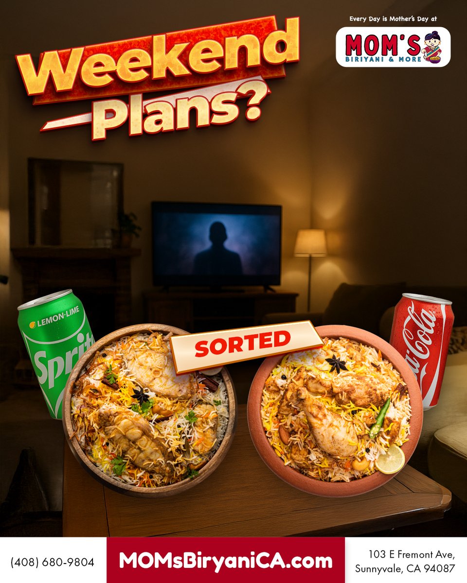 melovemomsfood's tweet image. Weekend plans on your mind? We’ve got you covered!
Dive into rich flavours, fresh aromas, and pure comfort in every bite.
Skip the cooking—your favorite biriyani is just a click away.

Order Online now👉: momsbiryanica.com

#WeekendCravings #WeekendTreats #BayAreaEats