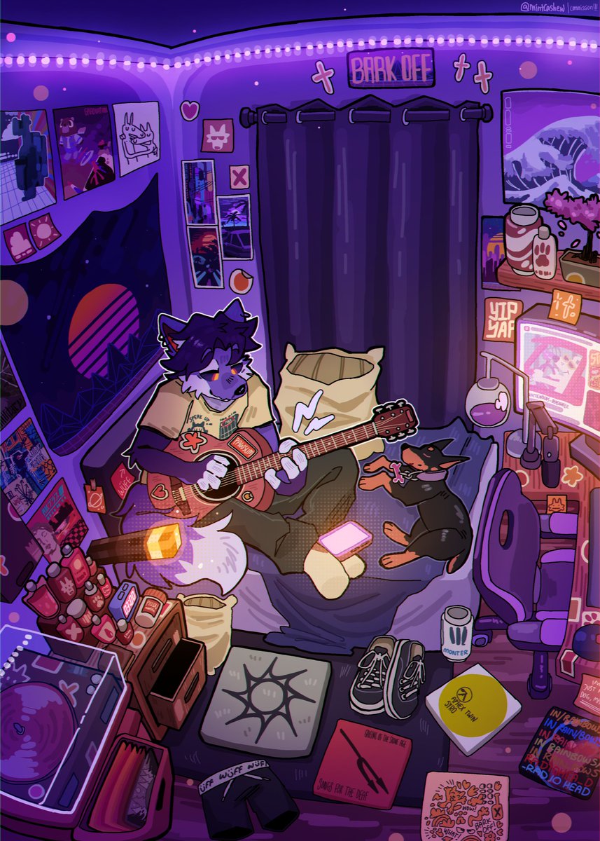 MintCashew's tweet image. strumming into the night 🌙