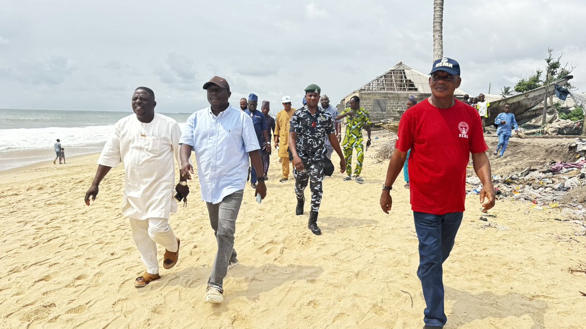HonourableRBK's tweet photo. Today, I led a high-level delegation from the National Emergency Management Agency (NEMA) on an extensive on-the-spot assessment tour of communities severely affected by the recurring ocean surge along the Lekki coastline.

Alongside the Director of the NEMA Lagos State Office, Mr. Muhammad Olatunde, and his team, we visited multiple coastal communities to see firsthand the extensive destruction caused by the surge, including collapsed homes, destruction of livelihoods and properties, erosion of ancestral lands, and the displacement of several families. Many of our residents shared heartbreaking accounts of their experiences and made passionate appeals for urgent government intervention.

What I witnessed today is deeply concerning. The scale of the devastation requires urgent, strategic, and multi-agency collaboration. I have charged the NEMA team to treat this crisis as a top priority and begin the process of designing sustainable solutions that will protect our people from further destruction and safeguard lives, livelihoods, and critical community assets.

Today's visit marks an important step toward mobilizing stronger support for shoreline protection, emergency relief, and long-term solutions to coastal erosion in Lekki LCDA. As Chairman, I reaffirm my unwavering commitment to ensuring that all relevant authorities work together to deliver the intervention and protection our people urgently need.