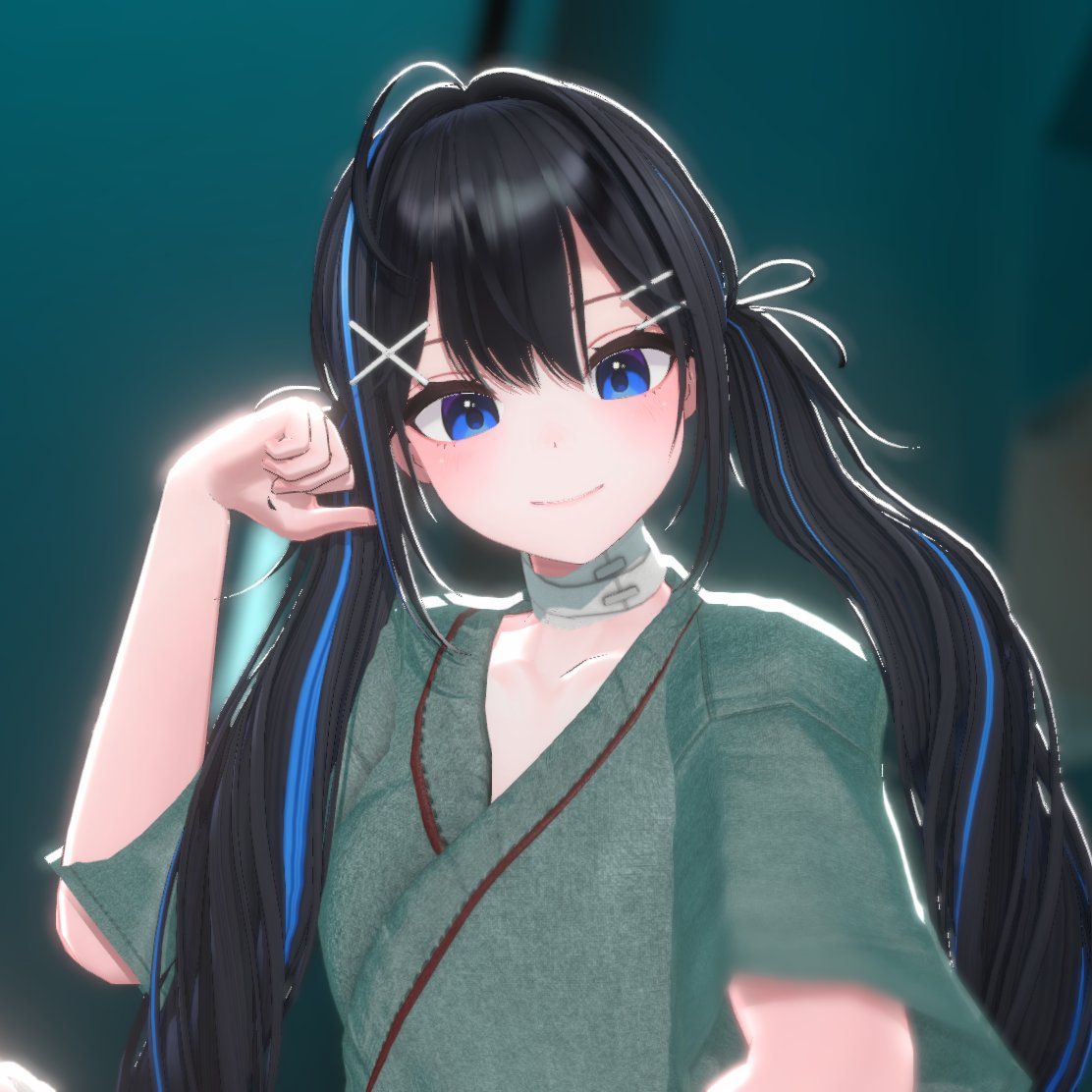 Binz_098's tweet image. 여르미 환자복장💙
#여르미 #Warudo #NiloToon #MagicaCloth2