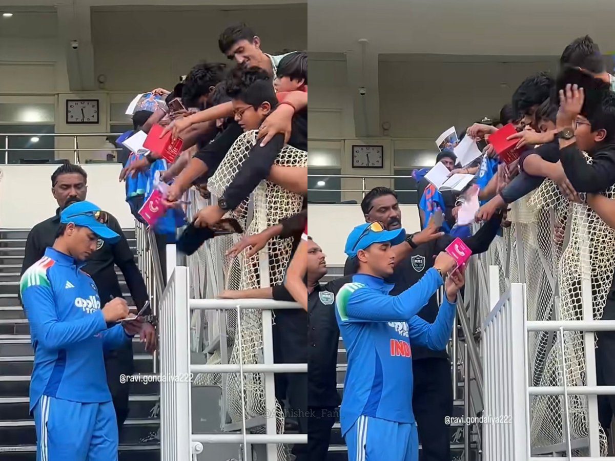 Abhishek_Fan_'s tweet image. Abhishek Sharma Gave Autograph to Fans after South Africa A match. 

#AbhishekSharma | #INDAvAFGA