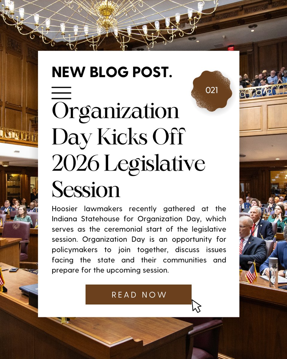 🚨Hoosier lawmakers kicked off the 2026 legislative session on Organization Day this week.

📚Read more about the priorities shaping our state here: bit.ly/3XFtWEP