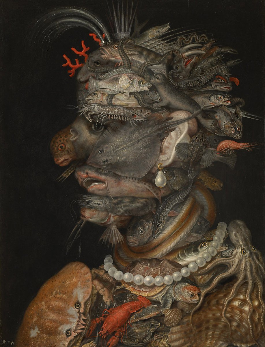 ClassicalMyths's tweet image. While researching something unrelated, I came across this interesting work by Arcimboldo that formed part of his &quot;Four Elements&quot; paintings: &quot;Water&quot; (1566). Photo: Kunsthistorisches Museum Vienna.