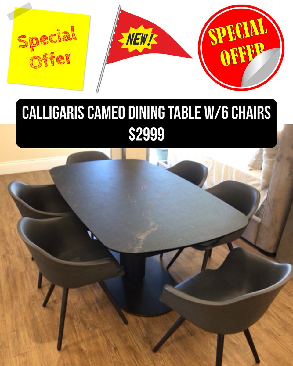 ConsignmentFLA's tweet image. Upgrade your dining experience with the Calligaris Cameo Dining Table &amp;amp; 6 Chairs! ✨ This sleek and stylish set is perfect for creating memories with loved ones.

#DiningTable #HomeDecor #InteriorDesign #Calligaris #SpecialOffer #ModernFurniture #DiningRoom #FurnitureSale