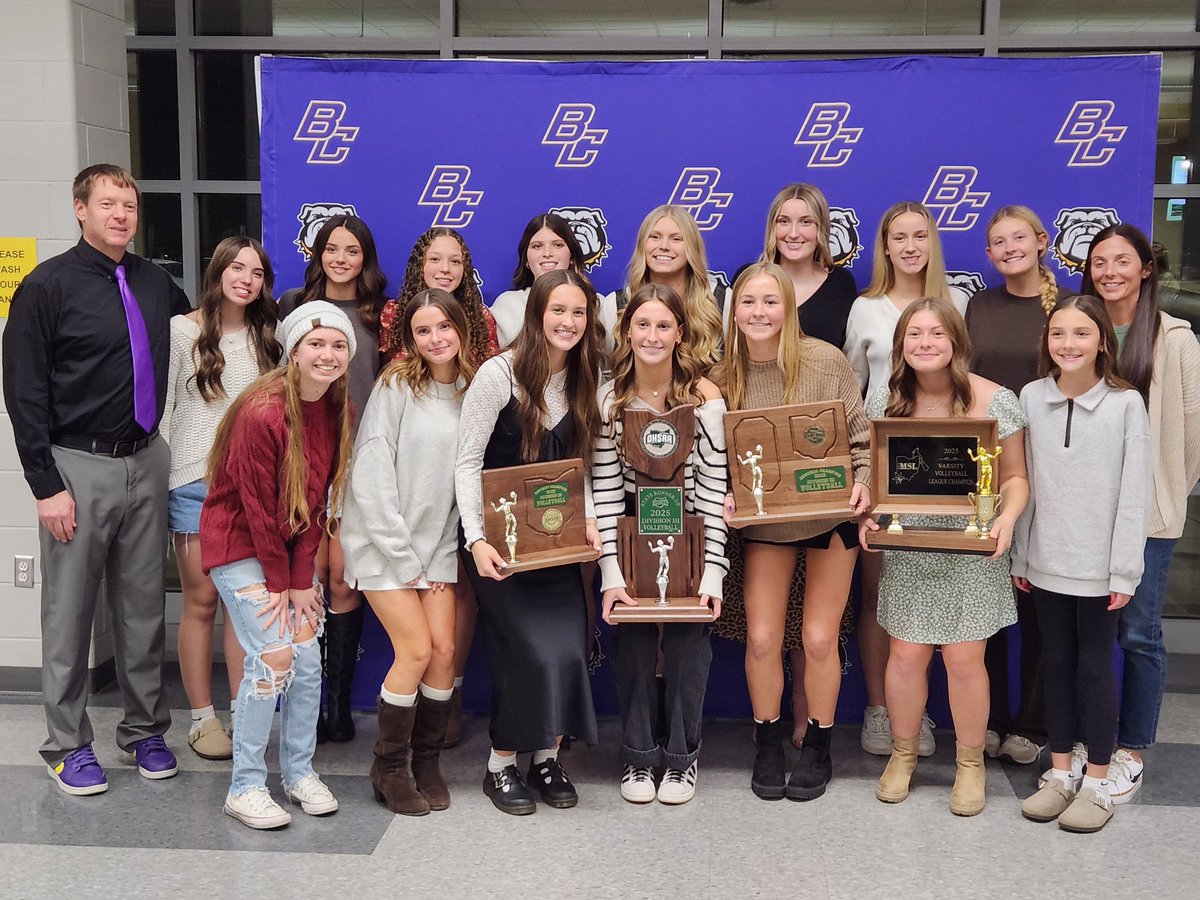 BCBulldogsVB's tweet image. Fantastic banquet to celebrate our season 💜🏐💛