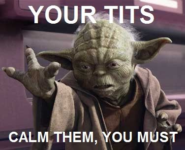 yodapump's tweet photo. calm the tits down for $Yoda https://t.co/RXxLjpJIBq