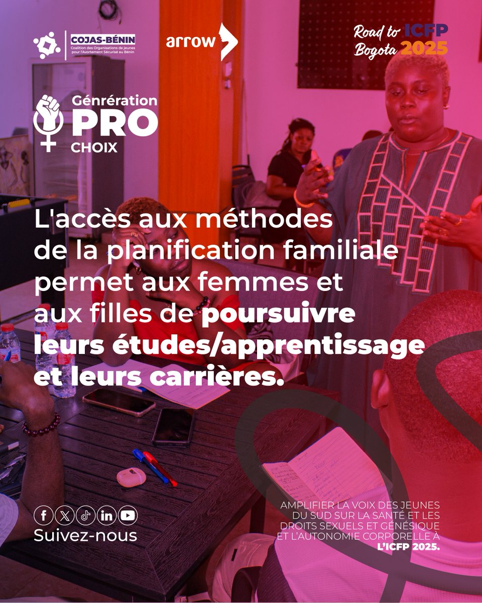 L’accès aux méthodes de contraception, c’est aussi l’accès à un avenir choisi. Permettons à chaque fille de poursuivre ses études et de bâtir sa carrière.

#CIPF2025 #DroitsSexuels #ICFP2025 #GenProChoix