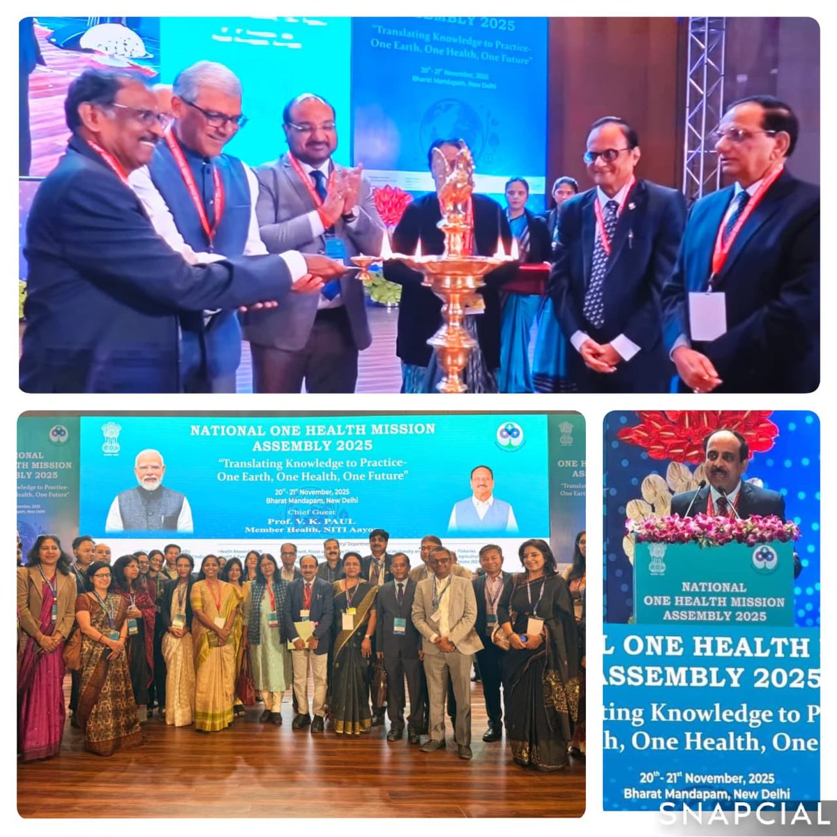 NCDCMoHFW's tweet photo. Humbled to lead Team NCDC at the *National One Health Conclave Assembly 2025* at Bharat Mandapam on 20-21st Nov 2025, under the Guidance, Inspiration &amp; Patronage of the Principal Scientific Advisor to the GOI, &amp; the Hon'ble Member Health - NITI &amp; the Hon'ble Secy DHR. https://t.co/MMqYREZL2L