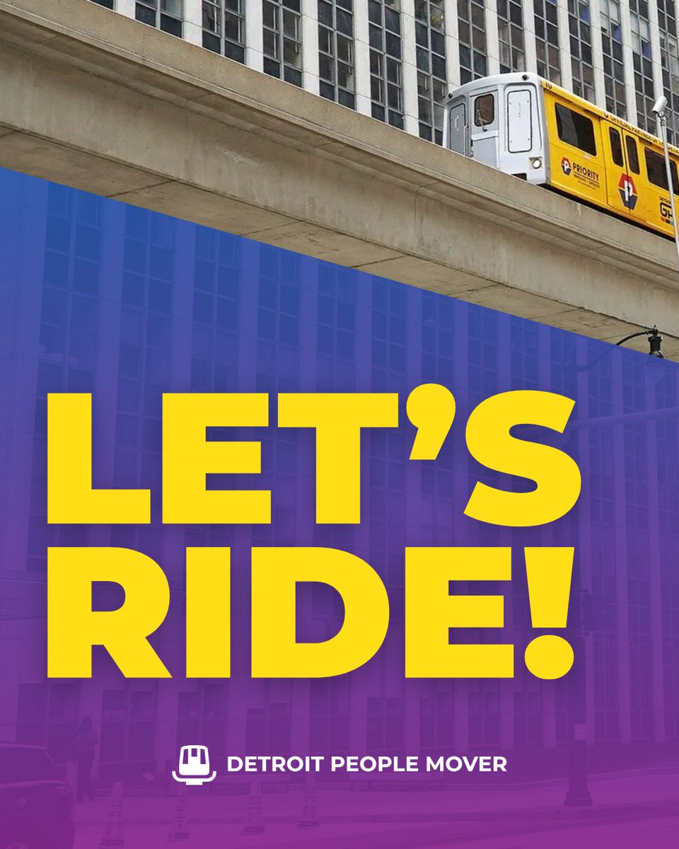 detpeoplemover's tweet image. The Detroit People Mover is back and still FREE to ride, giving you quick, easy access to your favorite downtown spots all weekend long.

Whether you’re seeing the lights, visiting a market, or heading to a game…the loop gets you there.

#DPM #ExploreDetroit #AlwaysFree