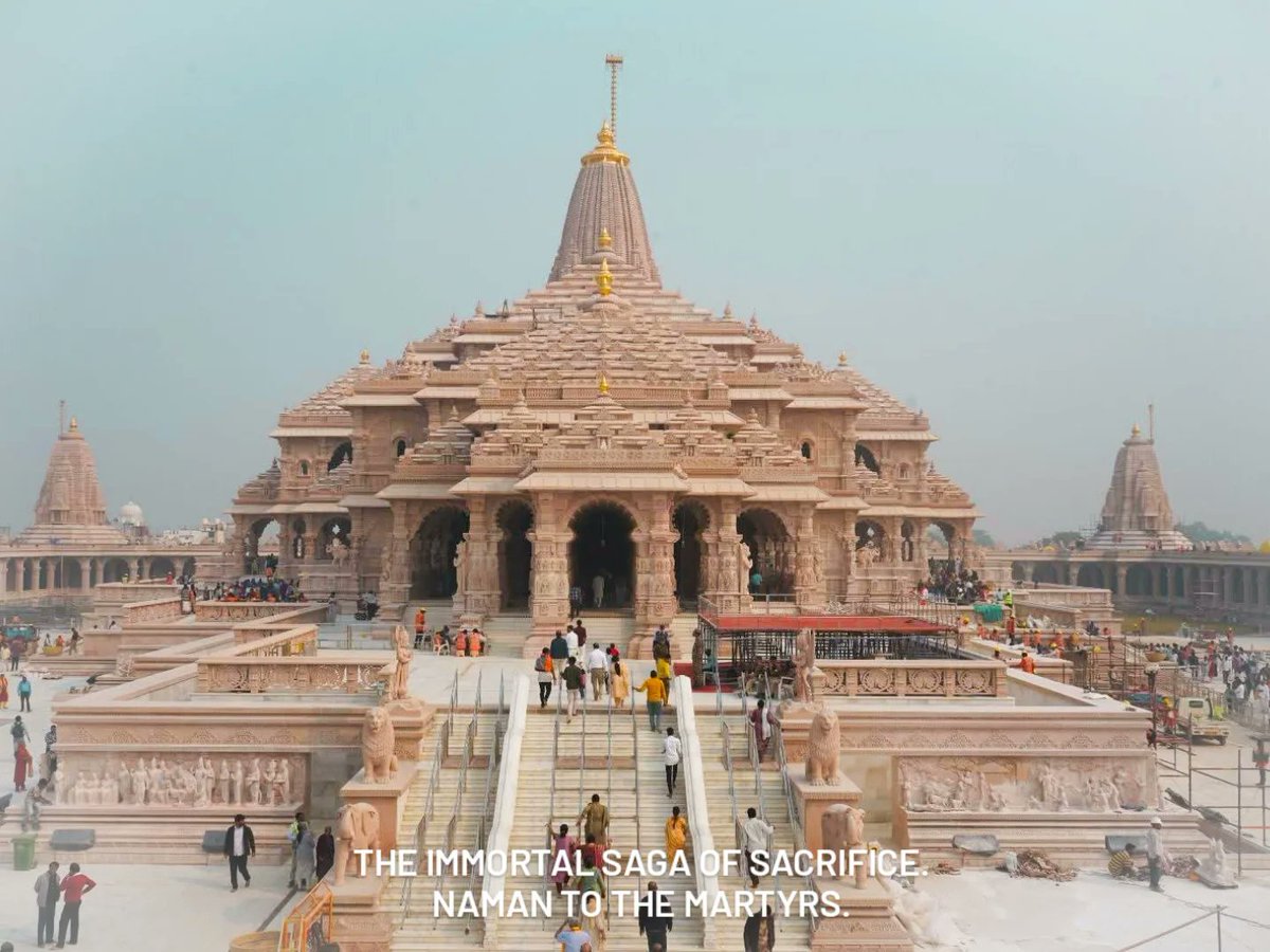 ayodhyavloggers's tweet photo. When the Saffron Flag 🚩 Ascends Witnessing the monumental completion of the Ram Mandir on November 25th. 

#ayodhya #rammandir #ayodhyarammandir #25november 

[ Ram Mandir, Ayodhya , 25 November, Flag Ceremony, Ayodhya Temple ] https://t.co/7QgGPoCOc8