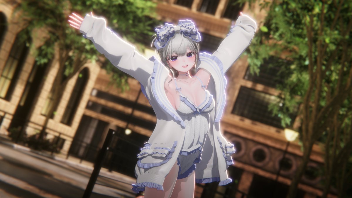 Binz_098's tweet image. 나희 잠옷🩶
#나비 #Warudo #MagicaCloth2 #NiloToon