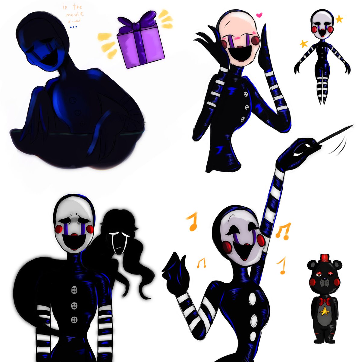 Samblixz's tweet image. Puppet en la película de fnaf 2!! #fnaf2 #fnaf2movie #puppetFNAF #FiveNightsAtFreeddys #Lefty