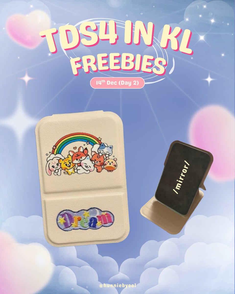 hunniebyeol's tweet photo. freebies for #TDS4inKL ⋆.𐙚 ̊

say hi to me on d-day to claim a pocket mirror~

✮ 14th dec (day 2)
✮ 1:1 as it is limited https://t.co/2IWCIK2U84