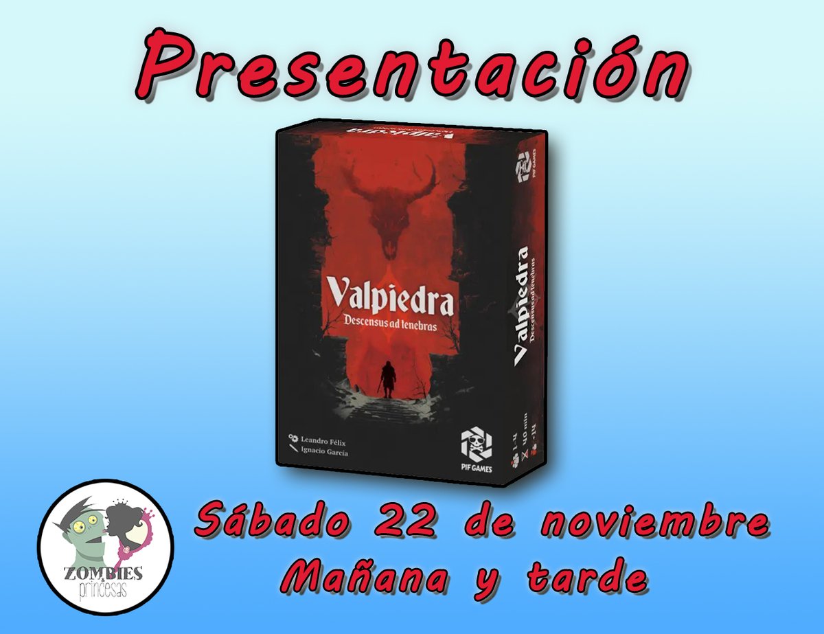 ¿Qué mejor manera de combatir el frío de estos días que un descenso al infierno? Mañana, durante todo el día, presentación de Valpiedra, el nuevo juego de Leandro Félix e Ignacio García para la editorial PIF Games.