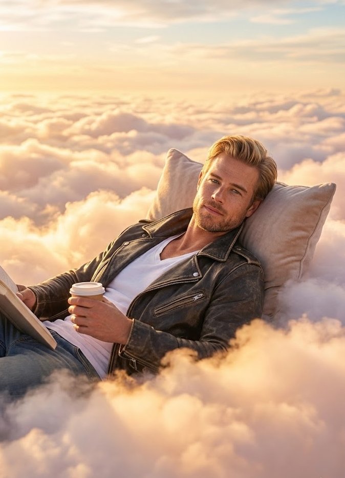 On cloud 9.  #GrokImagine #trevordonvoan #donofans <a href="/TrevDon/">Trevor Donovan</a> #FridayVibes