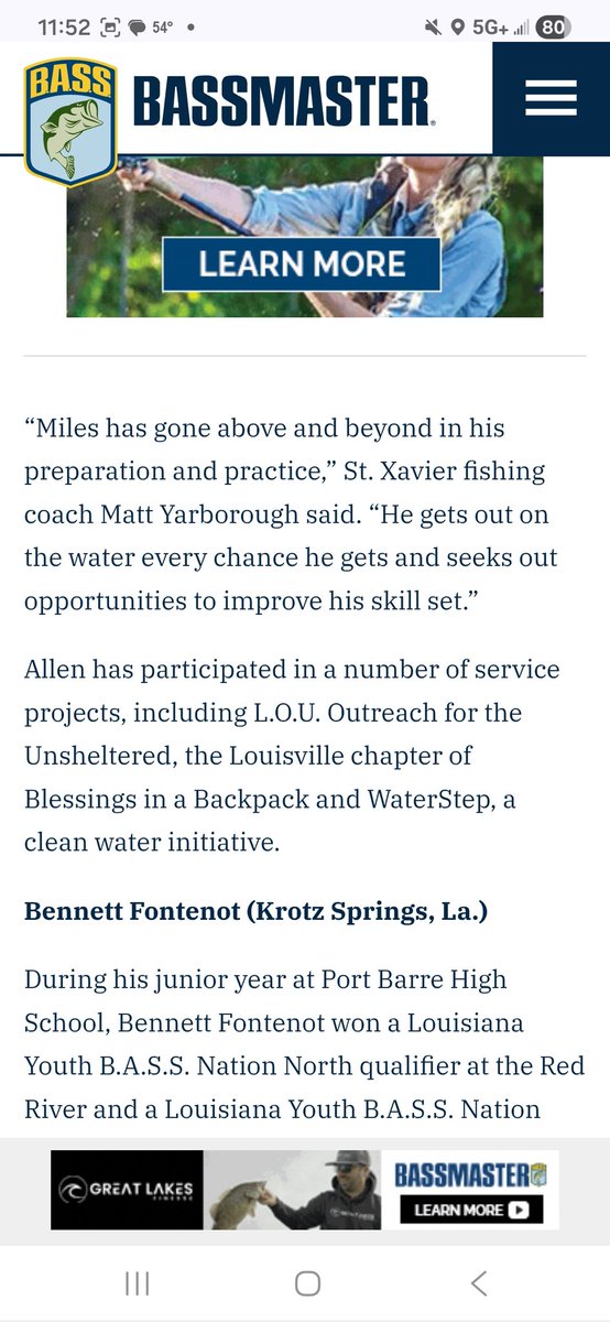 StXBassFish's tweet image. Miles Allen '25 was just named a B.A.S.S. High School All American!! Crazy!! Go Tigers!!