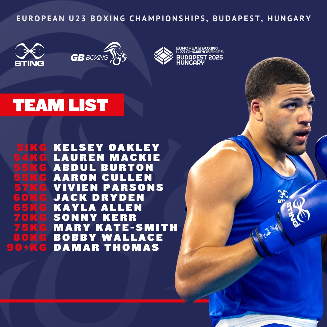 gbboxing's tweet photo. 𝙏𝙚𝙖𝙢 𝙘𝙤𝙣𝙛𝙞𝙧𝙢𝙚𝙙. 🇬🇧🥊

We have selected 11 boxers to compete in the upcoming 2025 European Boxing U23 Championships in Budapest, Hungary.

Let's go team! 💪 https://t.co/EKgBGC6cyK