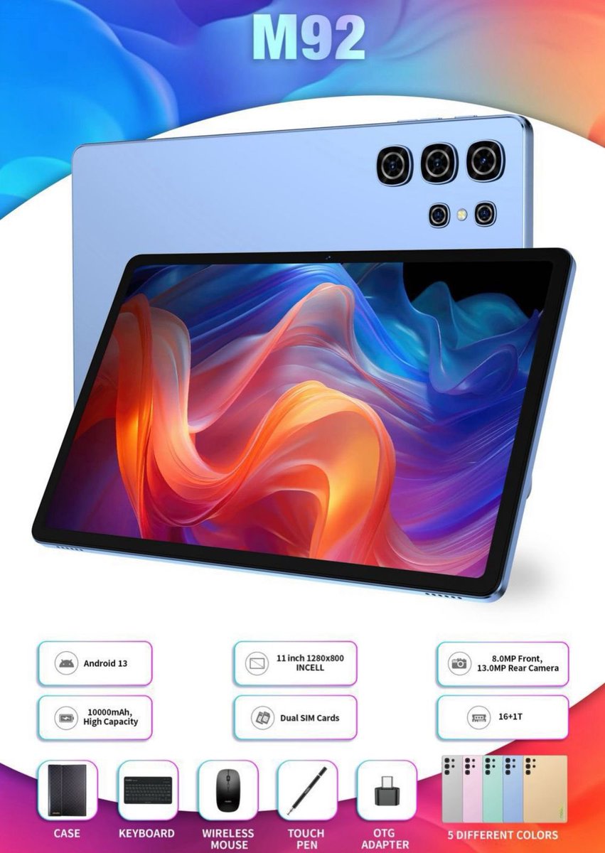 BravinYuri's tweet image. Modio M92
KES 15,000/-

⚙️ Key Specs:

Android 13
16 GB RAM | 1 Tb  SSD
11 ″ HD 
Compact, Durable, and Lightweight Design
Keyboard | Mouse
Dual Sim slot
Long Battery Life |

Perfect for business, Preachers/Browsing/presentation/Children

Location: Bazaar Plaza, 9th Floor Wing B…