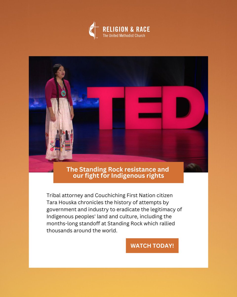 gcorrumc's tweet image. The General Commission on Religion &amp;amp; Race invites you to witness the truth of Indigenous resistance.

Watch Tara Houska speak on Standing Rock and the long struggle for justice: ted.com/talks/tara_hou…
#StandingRock #IndigenousJustice #GCORR #UMC