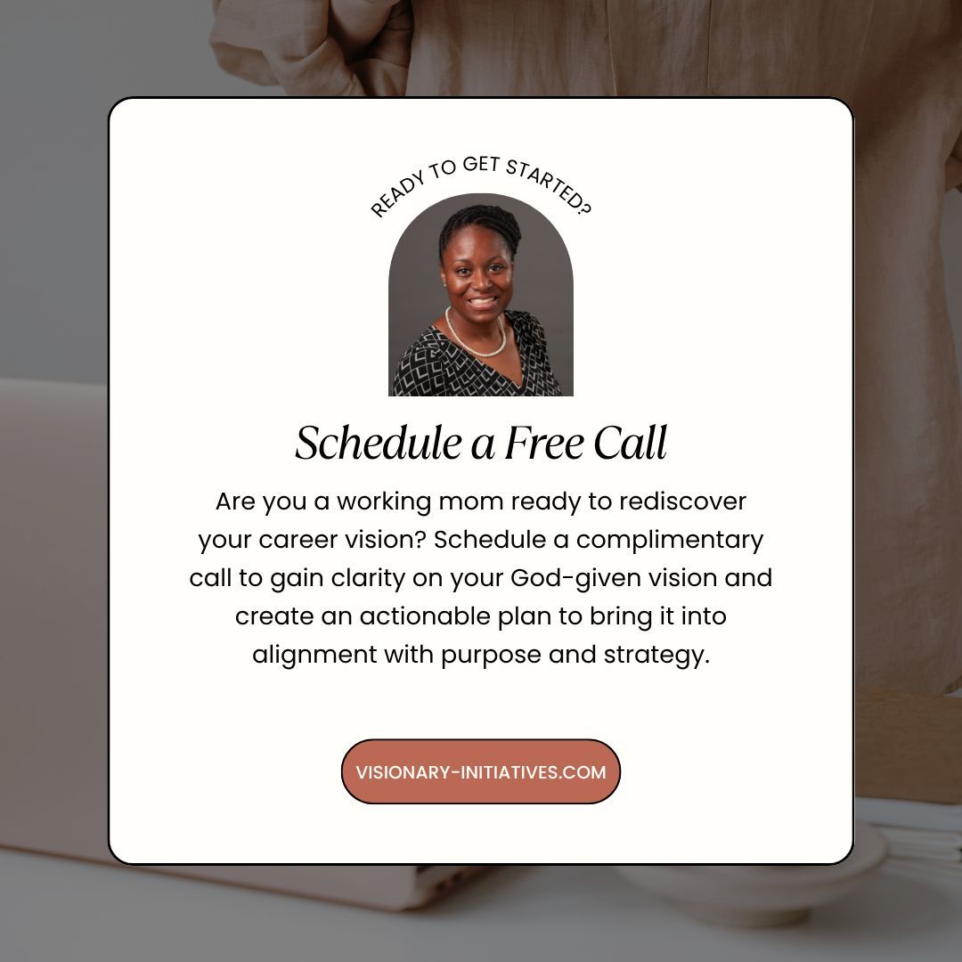 All month, I’m offering complimentary coaching calls for working moms who feel stuck, uncertain, or ready for a shift—but don’t know where to begin.

➡️ Book your complimentary call and take one small step toward your next big chapter:  visionaryinitiativesllc.hbportal.co/schedule/5ffcb…