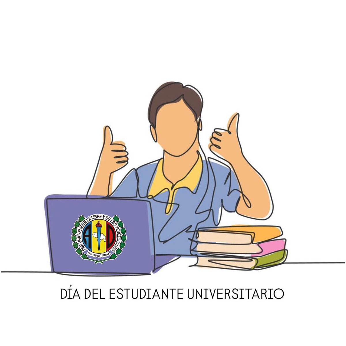 Hoy conmemoramos el Día del Estudiante Universitario. Su valentía, esfuerzo y compromiso con seguir adelante a pesar de las adversidades inspiran a toda Venezuela. Desde #AcciónDemocrática honramos su lucha y su sueño de un país mejor. ¡El futuro está en ustedes! 🏳️📘🇻🇪