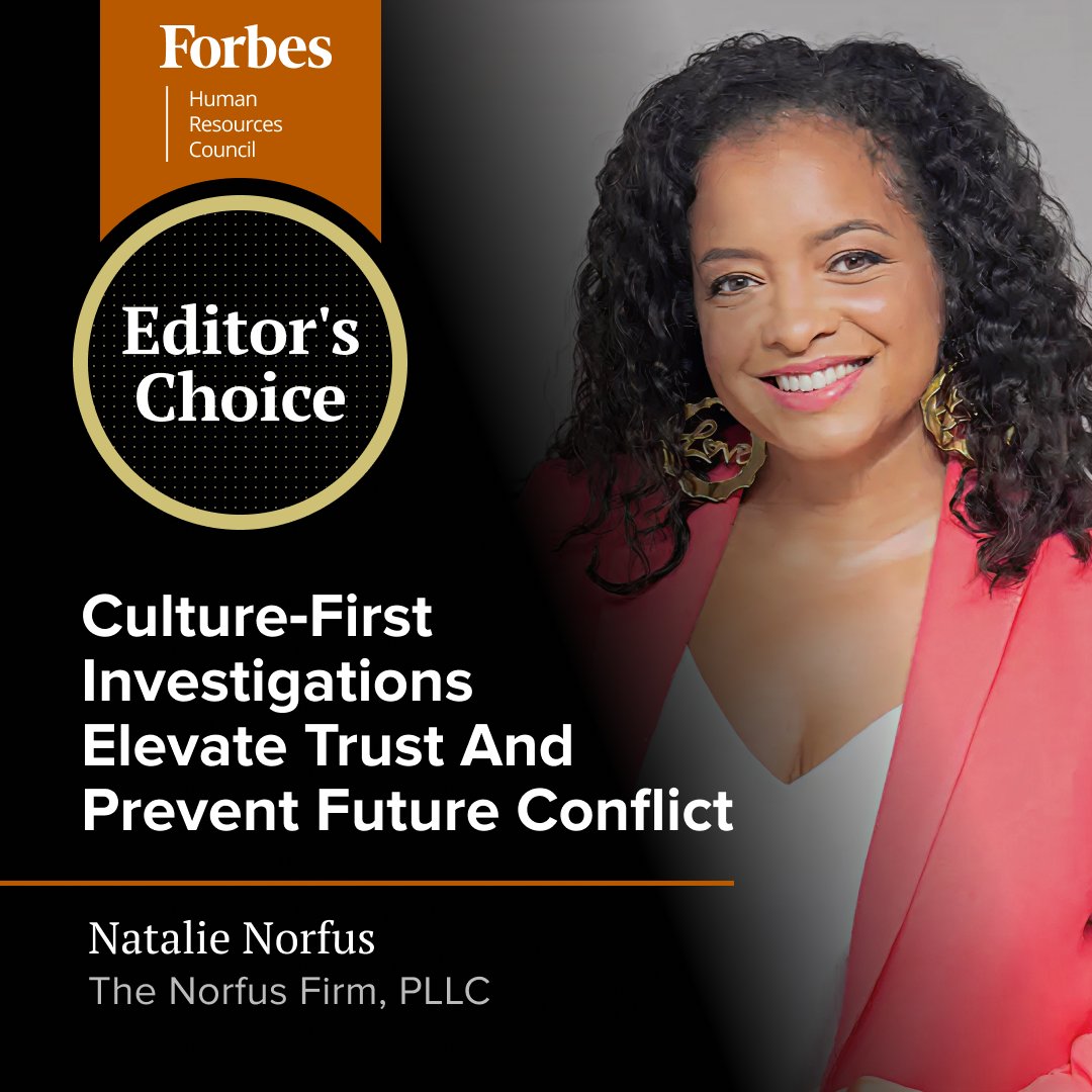 ForbesHRCouncil's tweet image. 🌟 Editor&apos;s Choice 🌟

Natalie Norfus shows how workplace investigations must go beyond compliance, using cultural insight and psychological safety to uncover root issues.
 hubs.li/Q03VhPJK0

#WorkplaceCulture #Leadership #HRInsights #PsychologicalSafety #EmployeeExperience