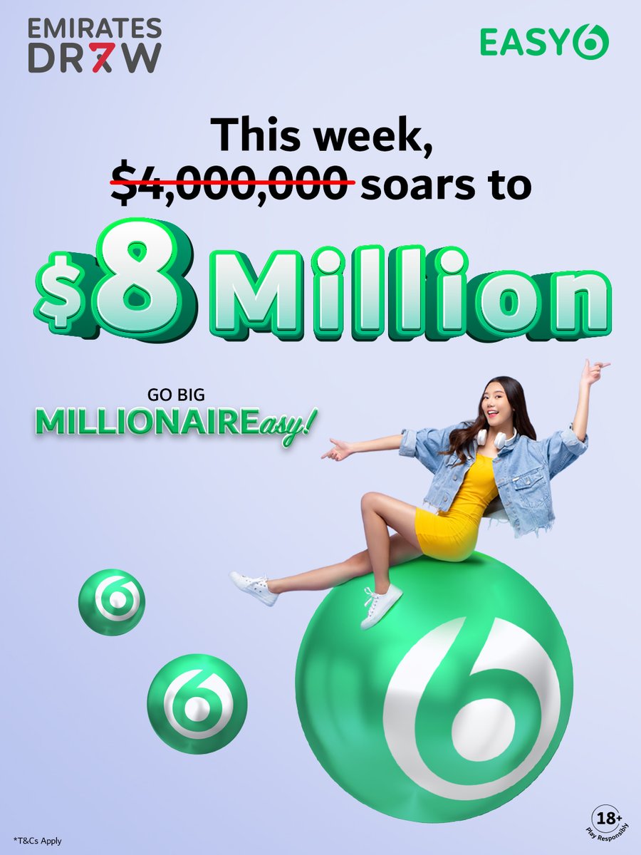 Your biggest dream could be one ticket away. 💫 The EASY6 Grand Prize has hit a massive $8 Million and it’s happening this Friday! 💰 Whether it’s stepping into the home you have always imagined, cruising in a fleet of classic cars, or taking that once-in-a-lifetime trip, this is