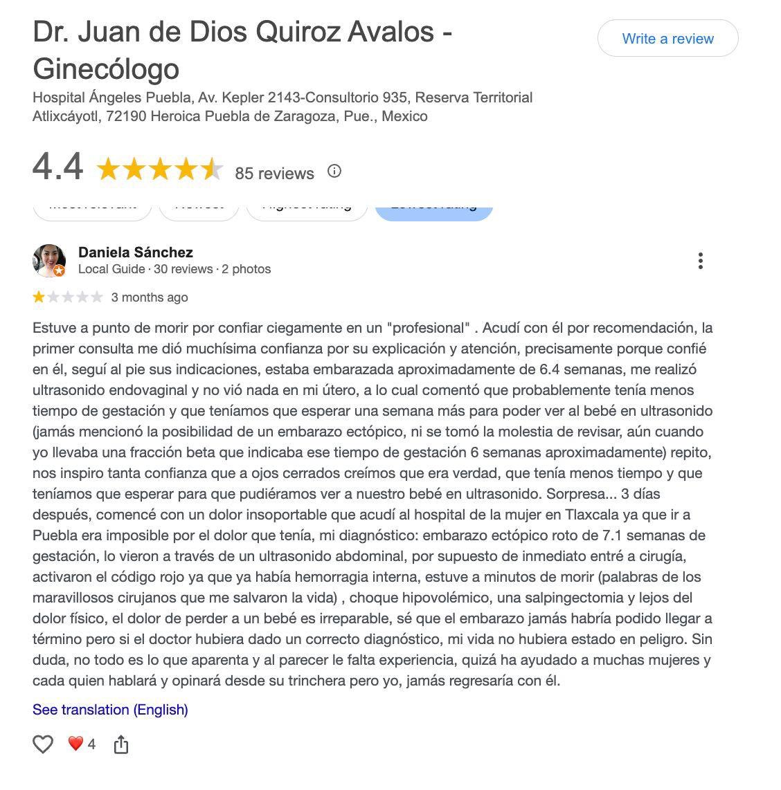 ALunaSilva's tweet photo. 🚨 #ATENCIÓN🚨 Escándalo en el Hospital Ángeles de #Puebla: Investigan al Dr. Juan De Dios Quiroz Avalos, ginecólogo y obstetra, por presunta negligencia médica. 

👉🏻 Pacientes lo señalan de mala praxis y de poner en riesgo su vida y las de sus hijos recién nacidos. Y no es un único caso ni casos aislados. Ya es una constante que raya en lo criminal. 

‼️ Hace unos meses, una bebé murió por una temeraria decisión de quien presume realizar "nacimientos en armonía". 

⚠️ Los testimonios de sus víctimas se cuentan por docenas y algunas incluso lo han demandado por la vía penal. Sin embargo, a pesar de tener conocimiento de lo que pasa con este “especialista”, la directiva del nosocomio ni siquiera lo ha suspendido. Y sigue atendiendo partos y consultando como si nada.

@Pueblaonline 
@CronicaPuebla_ 
@hospitalangeles 
#HospitalAngeles