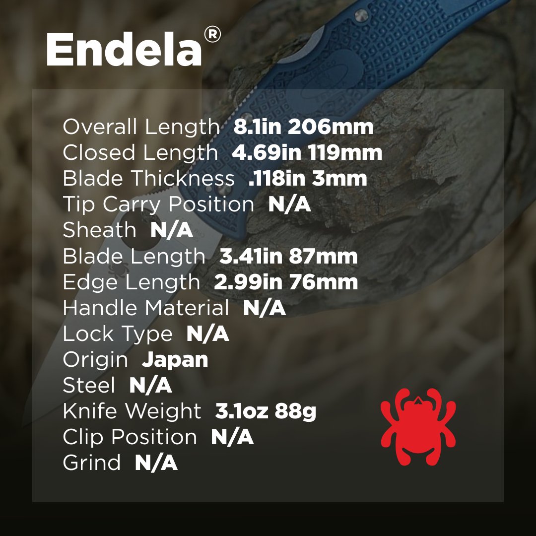 SportsandGadget's tweet image. 🗡️ Spyderco Endela Lightweight CPM SPY27 – compact, cobalt blue &amp;amp; full-flat-ground!

🔹 3.41&quot; CPM SPY27 blade
🔹 FRN handle w/ Bi-Directional Texture
🔹 Back Lock &amp;amp; skeletonized liners

EDC ready. Shop 👉 sports-and-gadgets.com/collections/ne…

#Spyderco #Endela #EDC #KnifeCommunity