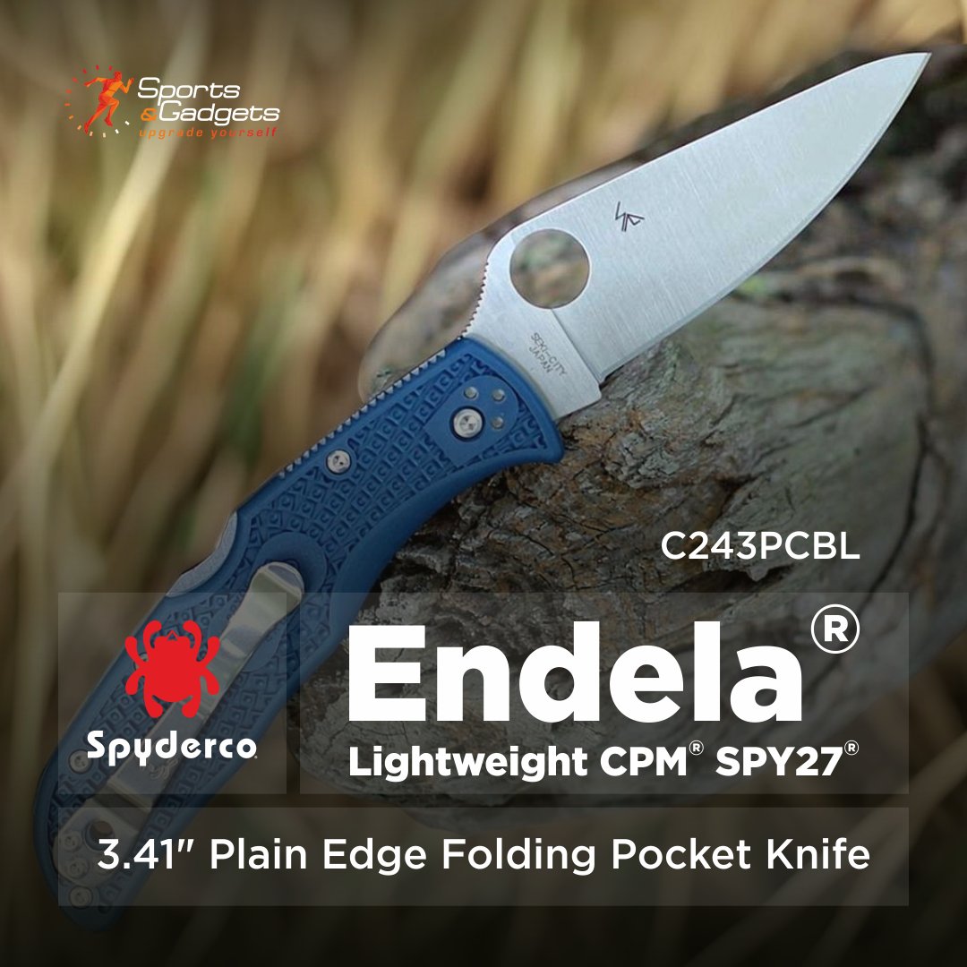 SportsandGadget's tweet image. 🗡️ Spyderco Endela Lightweight CPM SPY27 – compact, cobalt blue &amp;amp; full-flat-ground!

🔹 3.41&quot; CPM SPY27 blade
🔹 FRN handle w/ Bi-Directional Texture
🔹 Back Lock &amp;amp; skeletonized liners

EDC ready. Shop 👉 sports-and-gadgets.com/collections/ne…

#Spyderco #Endela #EDC #KnifeCommunity