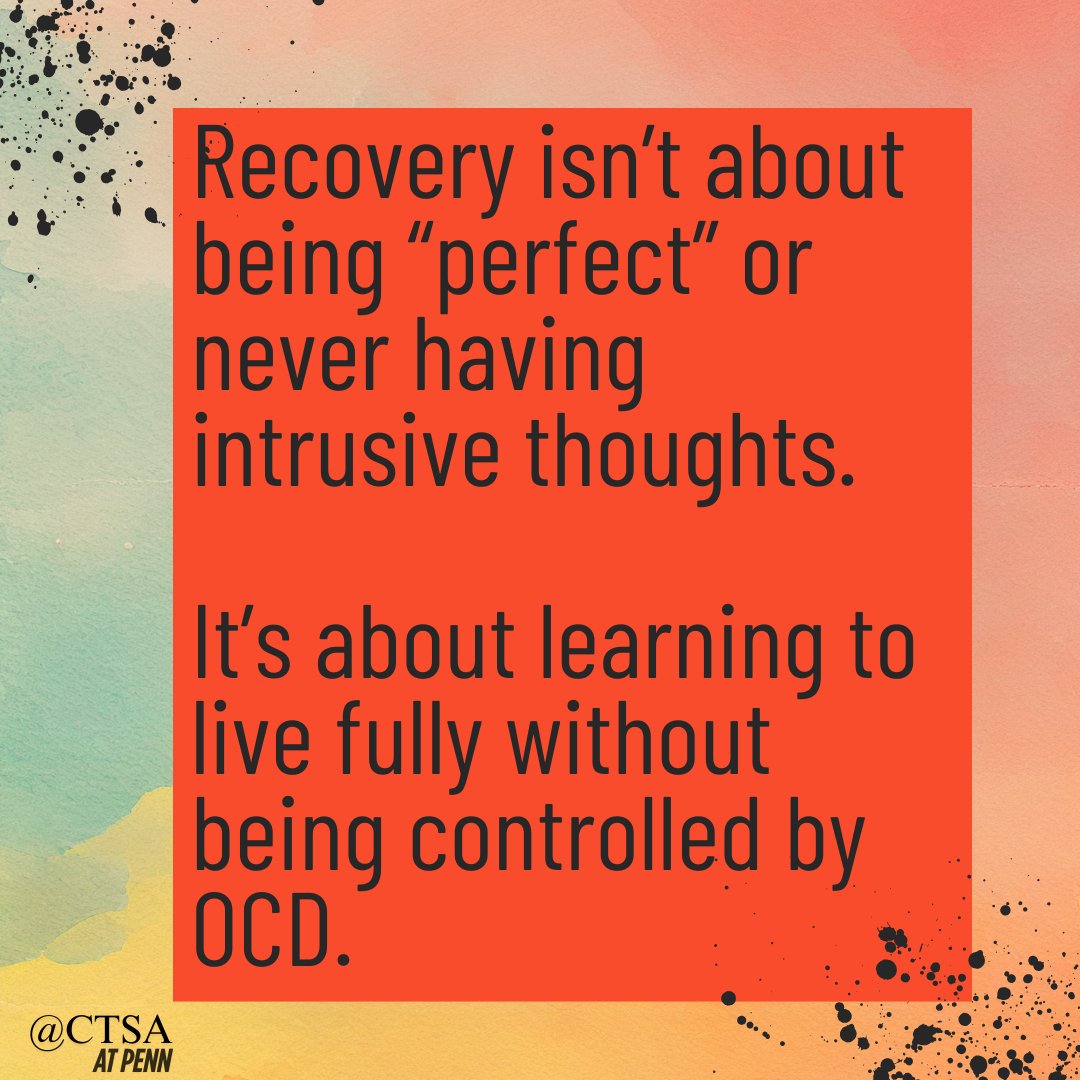 CTSAatPenn's tweet image. Recovery from OCD isn’t about erasing every intrusive thought—it’s about reclaiming your life from OCD’s grip. 🌱 Progress means freedom, not perfection. 💪✨
What does recovery look like for you? Share below! 👇 #OCDRecovery #MentalHealthMatters #ProgressNotPerfection