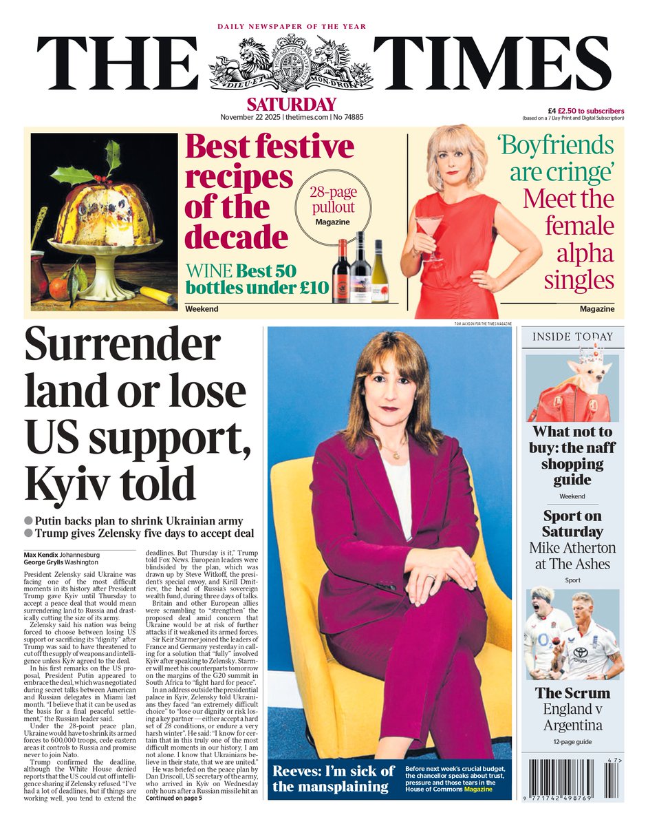 AlfieTobutt's tweet image. THE TIMES: Surrender land or lose US support, Kyiv told #TomorrowsPapersToday