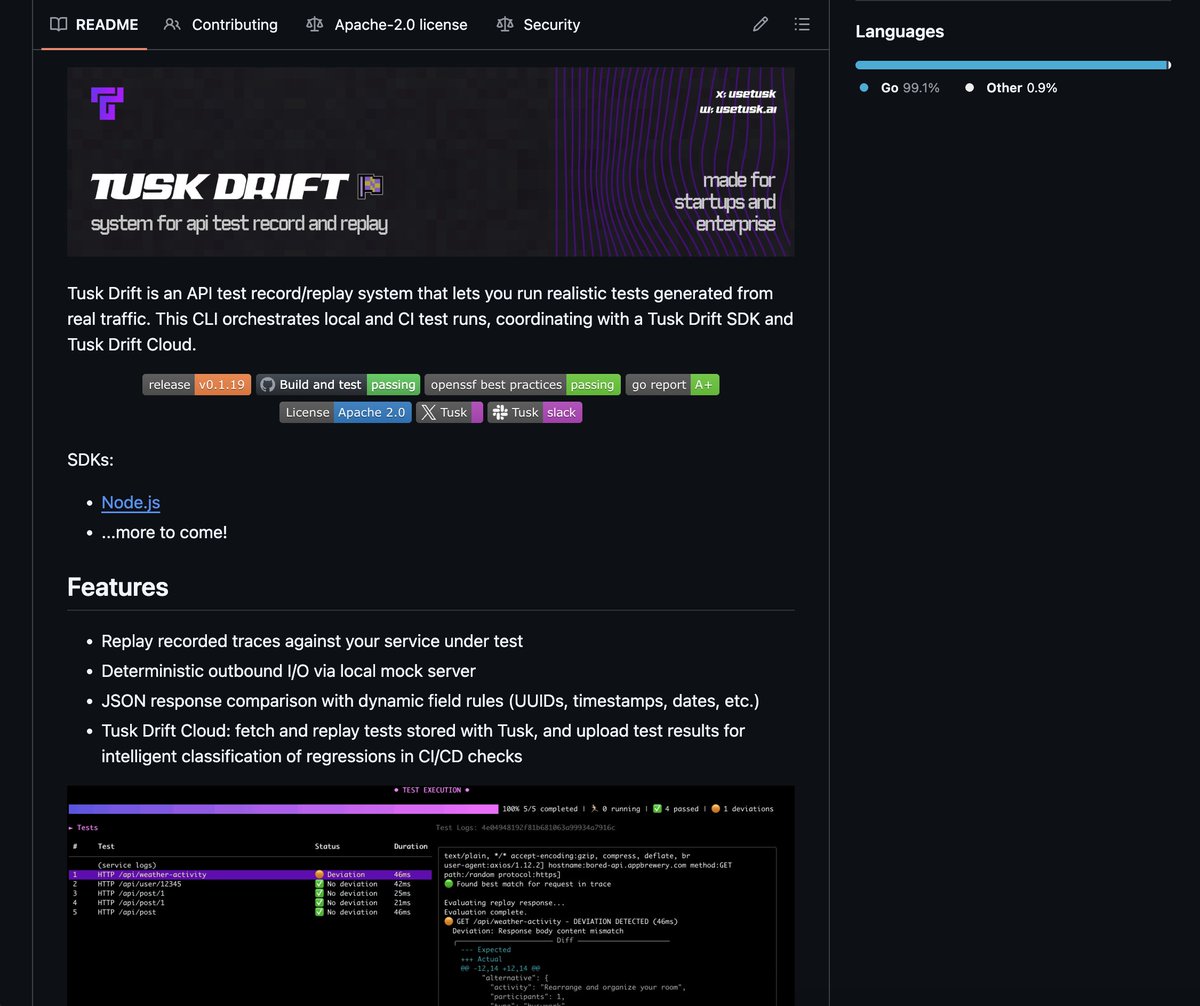 usetusk's tweet image. Our new API test automation tool is open source and forever free to use.

Automated testing platforms don&apos;t have to be slow and janky 🚄