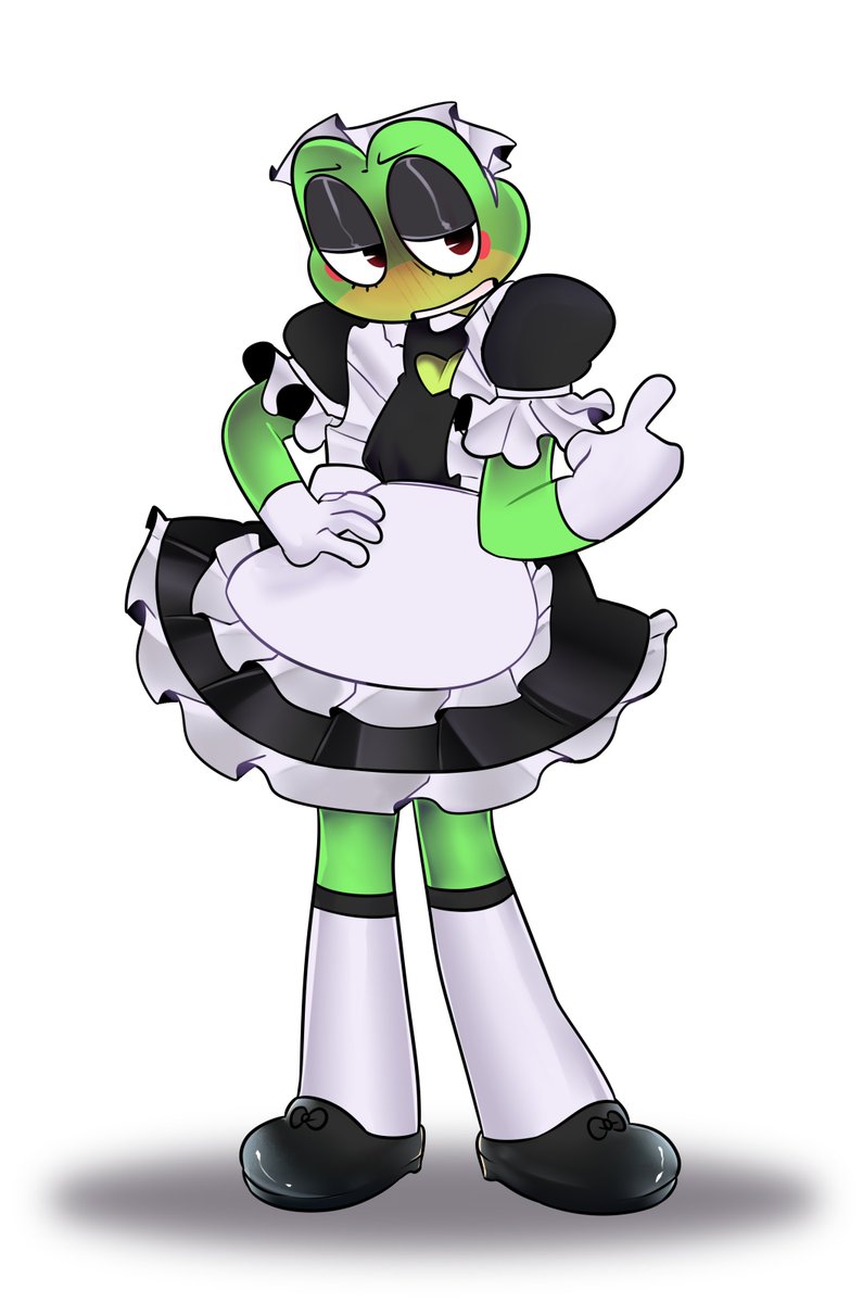 shubui_sei's tweet image. maid ribbit