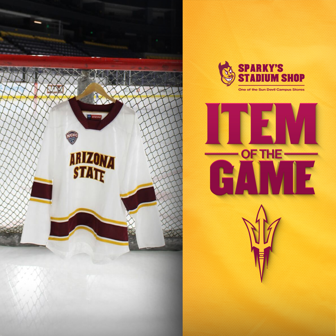 Make sure to get your hands on the official CCM replica jersey as today's item of the game! 

🔗:bkstr.com/arizonastatest…