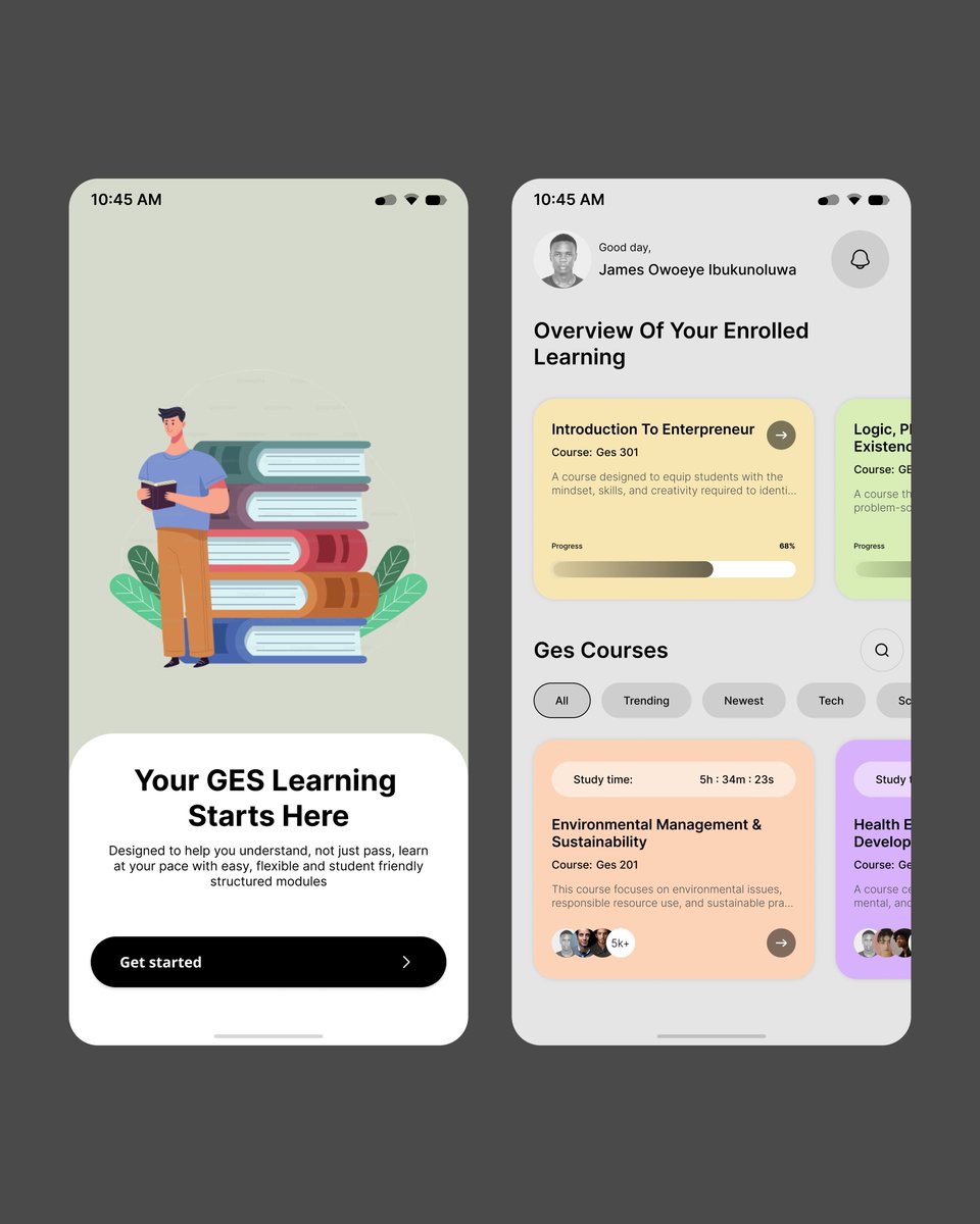 revolverein's tweet image. Day 10 of posting and putting my skill set out there till I land a job

 Below is an E-learning mobile app
@ibadanuni @UnilagNigeria @CUHEBRON @OAUniversity @RedeemersUni 
#uiuxdesign #DailydesignChallenge
#uxprocess #Designportfolio #opentowork