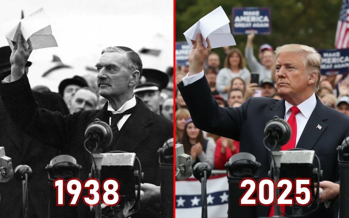 "Those who cannot remember the past are condemned to repeat it"

Munich 1938 
Washington 2025