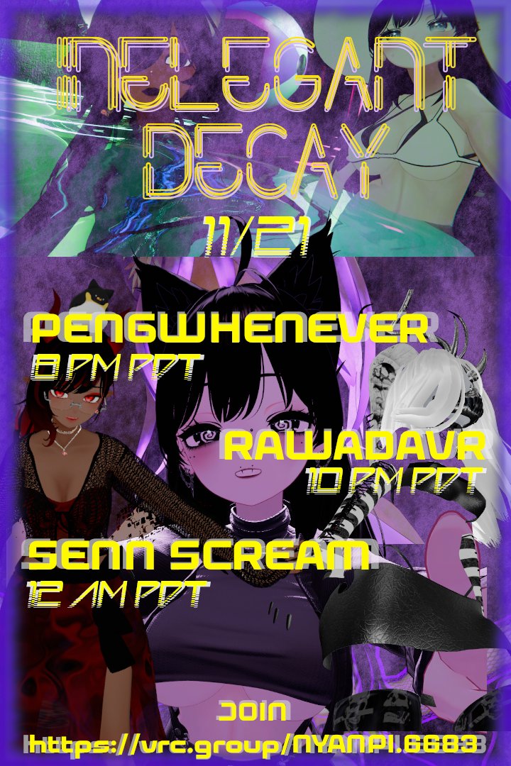 rawadavr's tweet image. #ぶいちゃ #ぶいちゃゴス #品もない減衰 #VRChat #VRGoth #InelegantDecay

今晩ペングちゃんとセンスクリームと盛り上がろฅ( ̳• ·̫ • ̳ฅ)にゃ♡

LFG tonight with PengWhenever and @SScreamvr meow!!