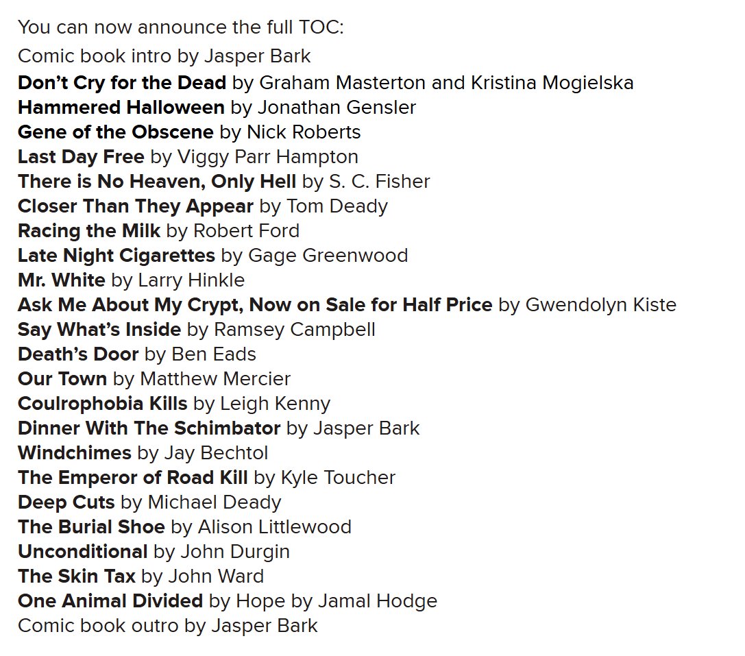 Been away for a bit getting two novels together. One bloomed into a monster tome, but I should have that beast finished over the Holidays.

However, coming soon from your pals <a href="/crystallakepub/">Crystal Lake Publishing</a> 
HOTEL MACABRE Vol. 2

Dig that lineup!