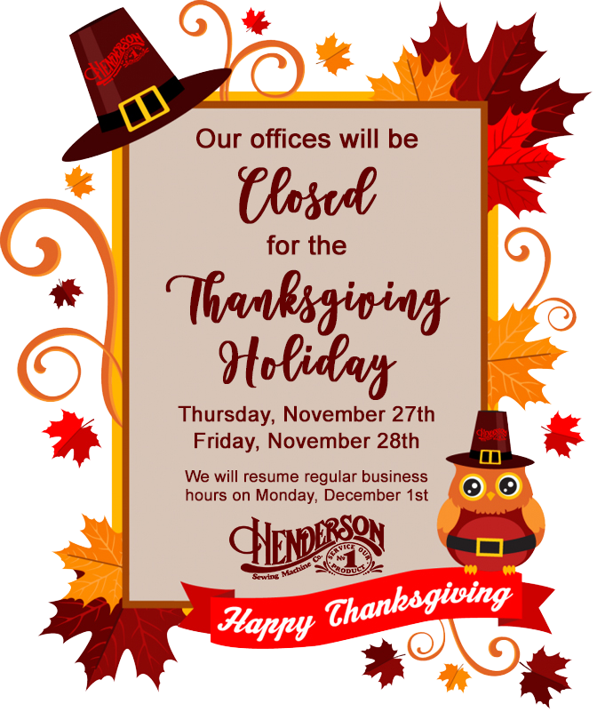 HSMInc1's tweet photo. Henderson Sewing Machine Co Offices Closed for the Holiday! https://t.co/CHfYp454la https://t.co/FpCf7svTEP