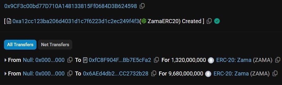🚀<a href="/zama/">Zama</a> TGE is almost here, everyone!Zama has officially deployed its contract:
 0xA12CC123ba206d4031D1c7f6223D1C2Ec249f4f3Total Supply: 11B
 Chain: ERC 20For all the long time Zama supporters, the moment you’ve been waiting for is finally approaching harvest season is near.But