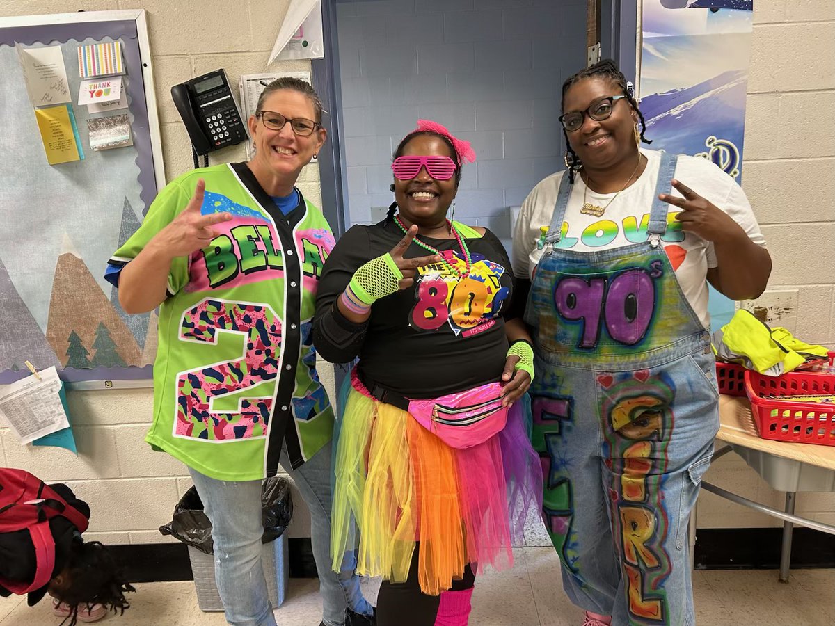 Friday's PBIS spirit week ended with a kick back to the 1970s, 1980s, and 1990's! <a href="/Stephanie1Gregg/">Stephanie Gregg</a> <a href="/EllJayDee_AP/">Lesllie Dowling</a> <a href="/SumterSCSchools/">Sumter School Dist.</a> <a href="/DrShirleyGamble/">Dr. Shirley Gamble</a>