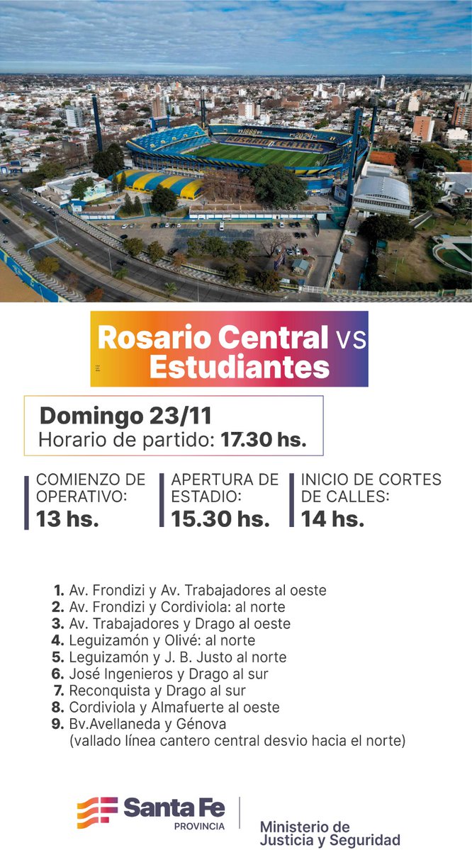 RosarioWaze's tweet image. Los cortes🚧 para el Domingo 23/11 por el partido⚽ de octavos de final de @LigaAFA entre @RosarioCentral y @EdelpOficial ya se encuentran programados en @waze @WazeArg 

+Info👉🏼 waze.com/es-419/events/…