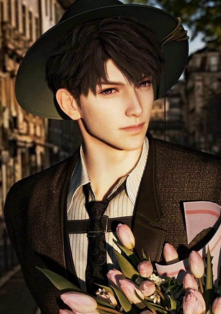 Where are you headed all dressed up with those flowers, Caleb?💐🧡
Your new hat looks wonderful on you! 🎩❤️

 #LoveandDeepspaceCaleb  #恋と深空マヒル