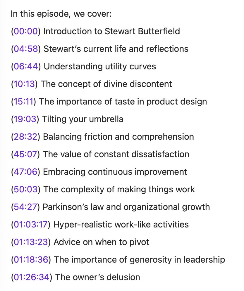 Slack創辦人：打造用戶喜愛的產品的思維模型——@stewart 與 @lennysan 做客 @lennyspodcast // 這期節目絕對精彩。強烈建議邊聽邊記筆記，還能一邊聽一邊回味那些溫暖人心的故事、經驗和教訓。 🙏 http