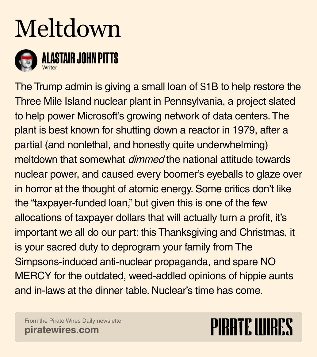 我必须承认，三里岛核电站上线既令人兴奋，又让人感到有些怪异。核泄漏事件发生时我还在上高中，电影《中国综合症》也上映了。大学期间，我经常开车经过83号州际公路，可以​​看到那些退役的核电站塔台，那种感觉真的令人毛骨悚然。了解事件真相并非易事。