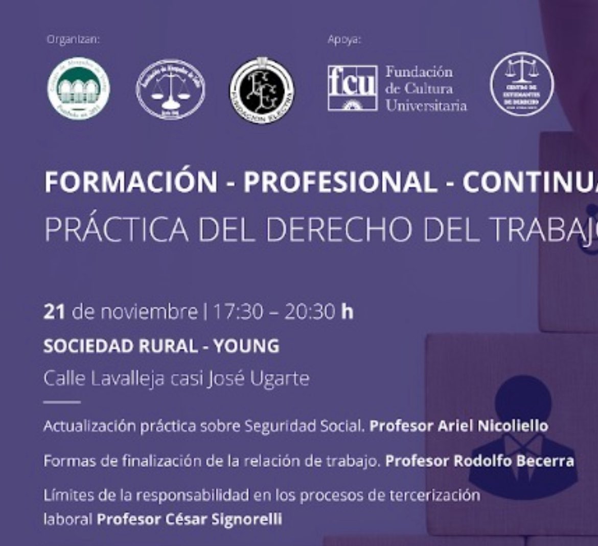 FElectra's tweet image. Ahora 🗣️
1ª actividad del Programa de Formación Continua de la @FElectra en YOUNG! 
“Práctica del Derecho del Trabajo”