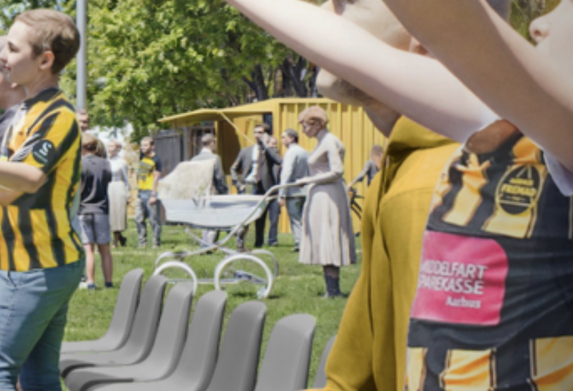 Lækker lille detalje i visualiseringen af, hvordan fremtidens Riisvangen kommer til at se ud. Stadig plads til barnevogne. Men desværre ingen hunde med på grafikkerne.